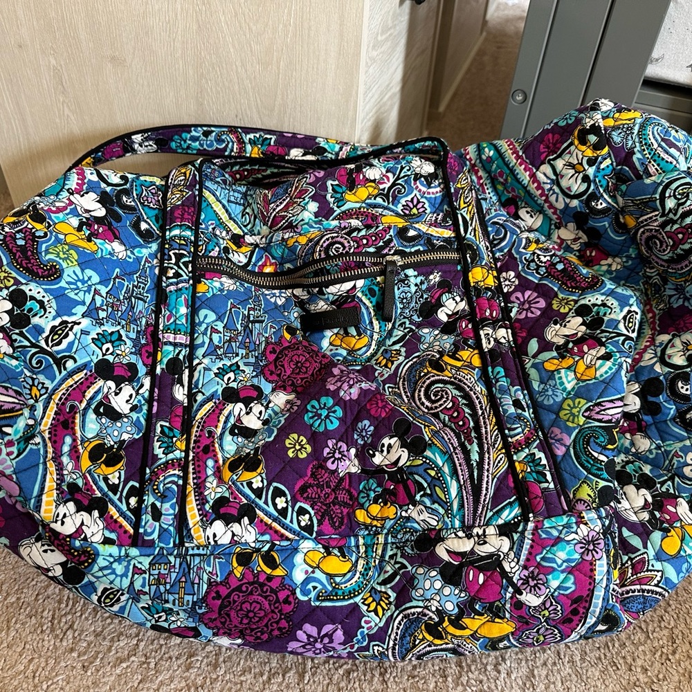 Vera Bradley Disney Collection Mickey Celebration Paisley Large Travel Duffe